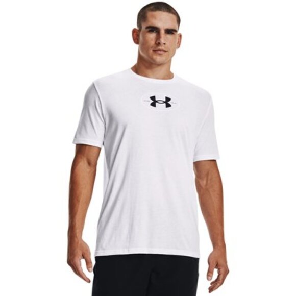 Under Armour - Mens Armour Repeat T-Shirt, size large US mens, color white. - Picture 1 of 5